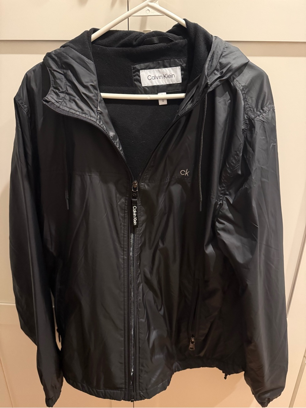 Calvin Klein Black Hooded Lined Windbreaker